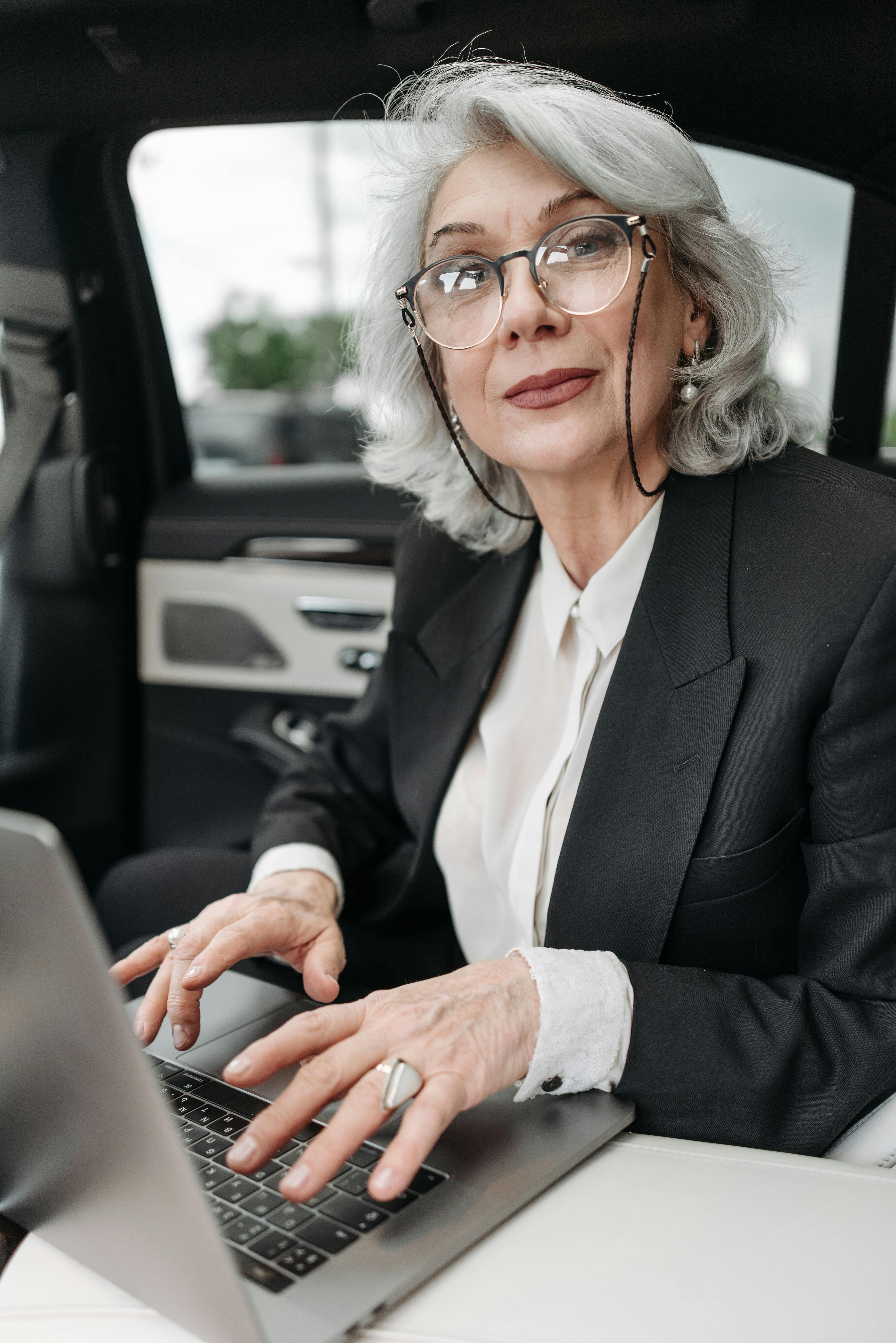 Professional using phone to check leads